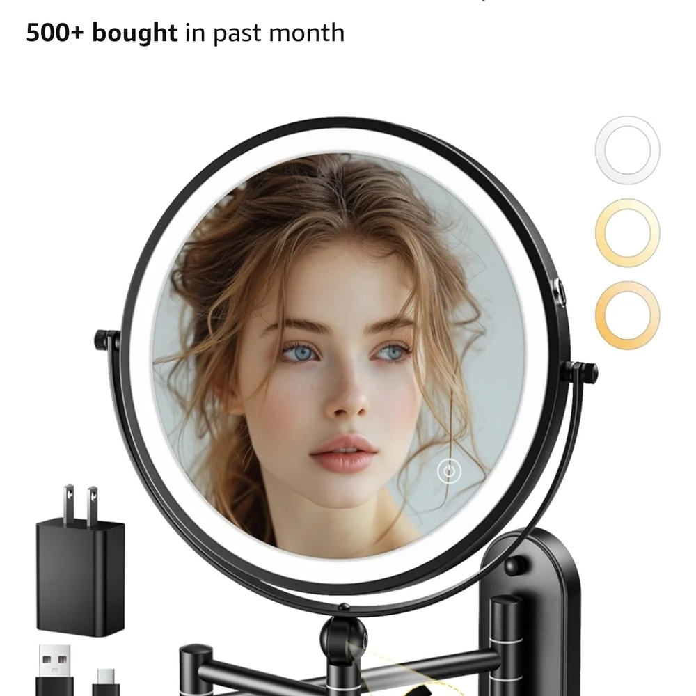 Black LED Ring Light with Stand